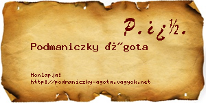 Podmaniczky Ágota névjegykártya