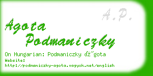 agota podmaniczky business card